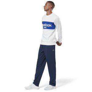 Bluza Męskie Reebok Training Essentials Linear Logo Białe PL 04WATXQ